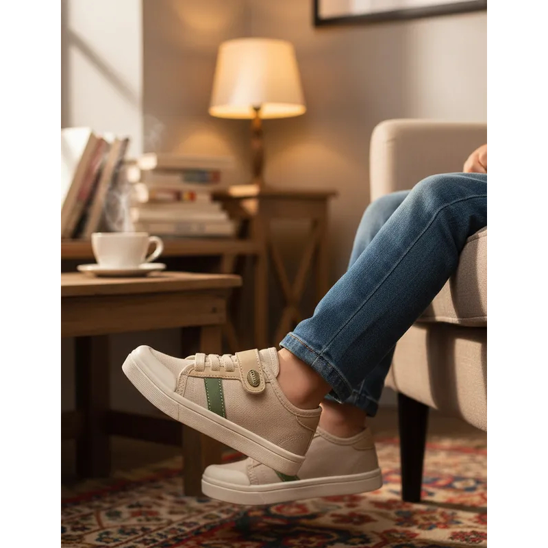 Tênis Masculino Infantil Casual Bege em Oferta na Shopee