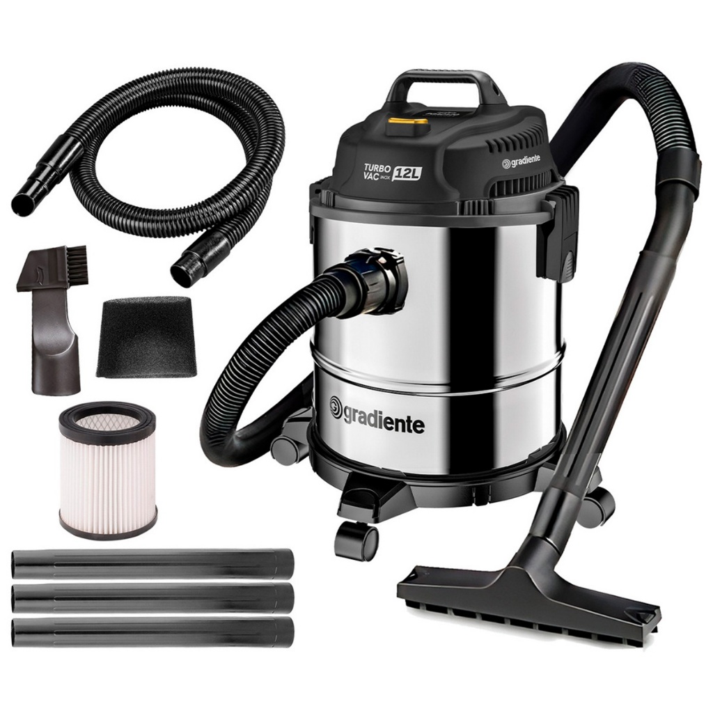 Aspirador De Pó E Água Inox Multiuso Com Soprador Turbo 12l 1200w Gradiente em Oferta na Shopee