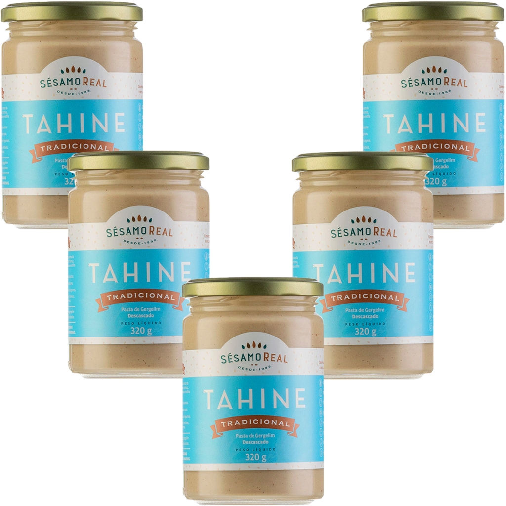 Pasta Tahine de Gergelim Tradicional (320g) - Sésamo Real Descascado Alimento Saudável Babaganuche