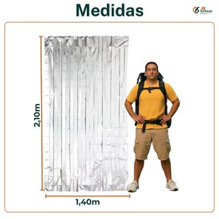 Manta Térmica Aluminizada Para Emergência e Camping Cobertor Térmico Aluminizado Sobrevivência