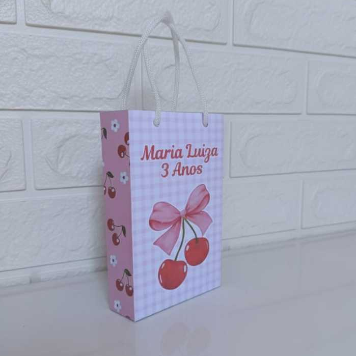 Sacolinha P CEREJINHA Personalizada Sacolinha Lembrancinha Aniversário CEREJINHA PEGUE E MONTE