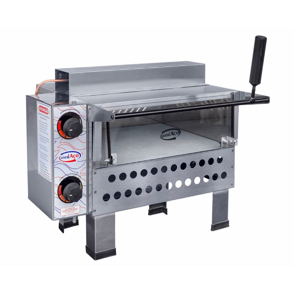 Imagem Forno De Pizza Total Inox Com Pedra Refratária E Infravermelho Industrial A Gás