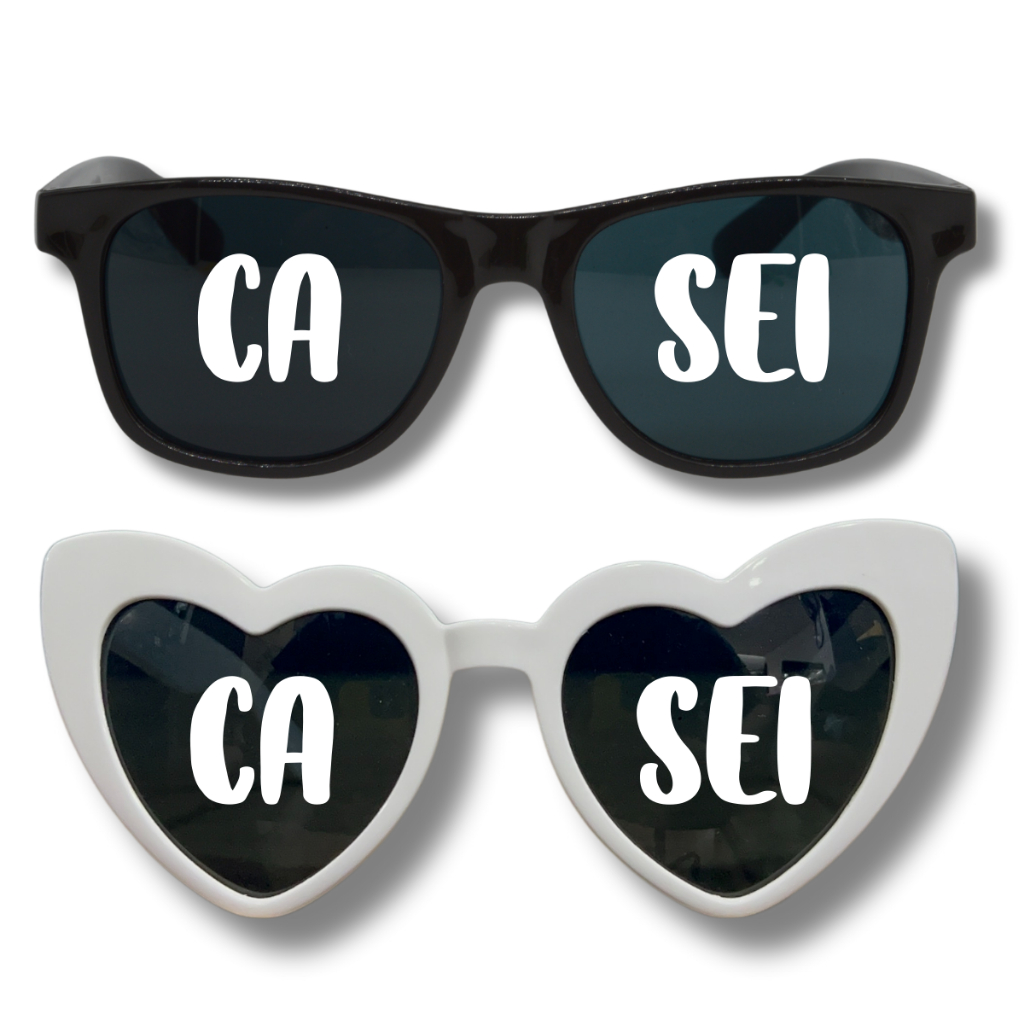 Kit 2 Óculos Escuro JOMA Para Casamento Noiva e Noivo Casei Com Proteção UV400 em Oferta na Shopee