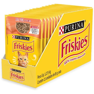 Ração Úmida Sachê Friskies Gatos Display com 15 Sachês 85g