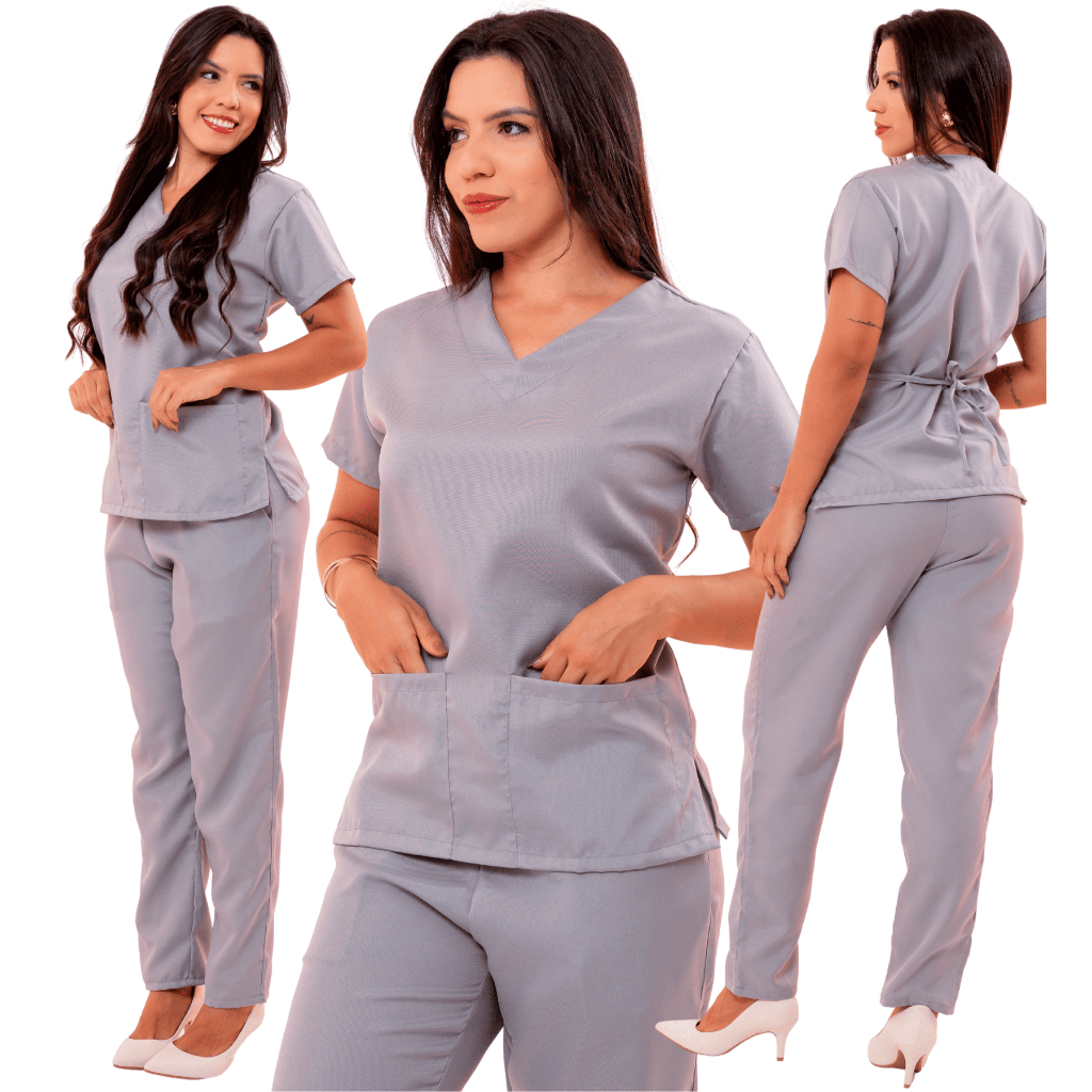 Conjunto Pijama Cirúrgico Scrubs Feminino Uniforme Hospitalar em Oferta na Shopee