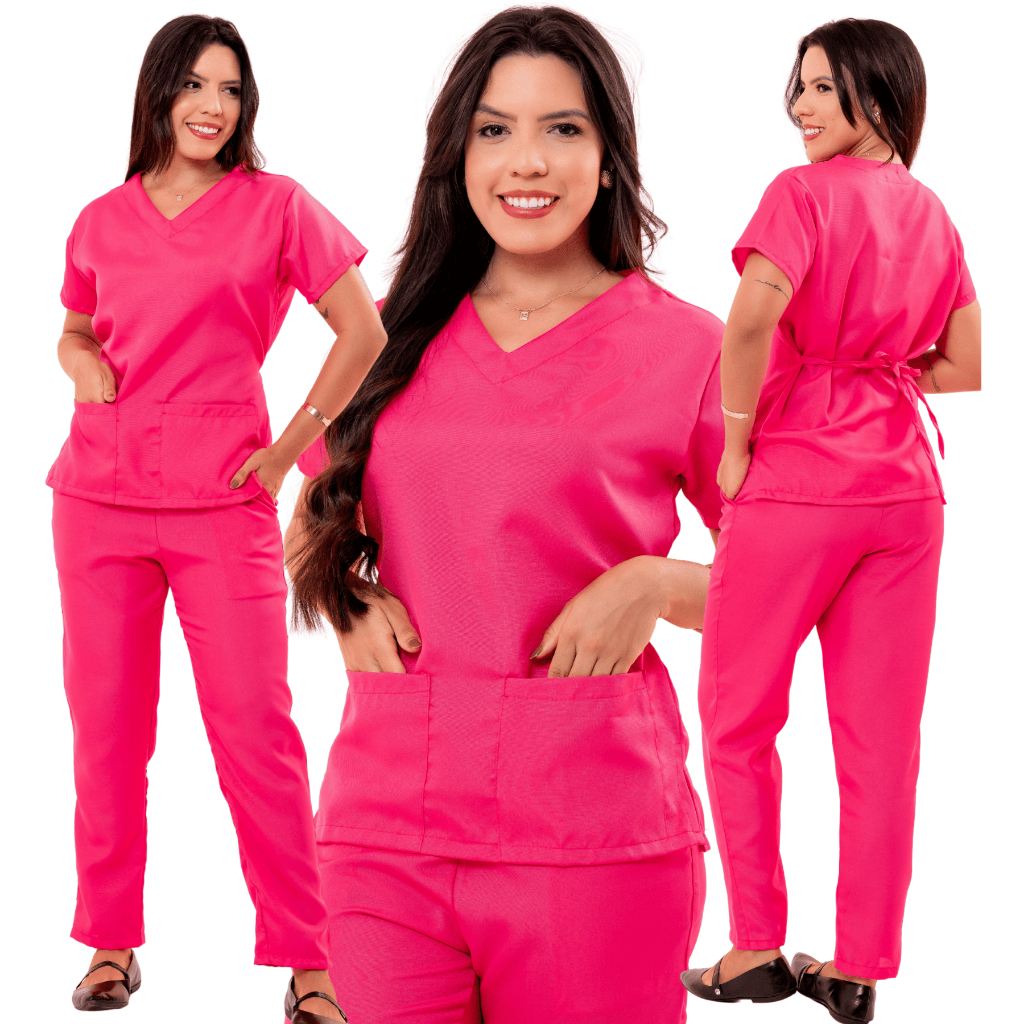 Conjunto Pijama Cirurgico Calça Blusa Feminino Masculino Scrub Hospitalar Privativo Oxford Poliester
