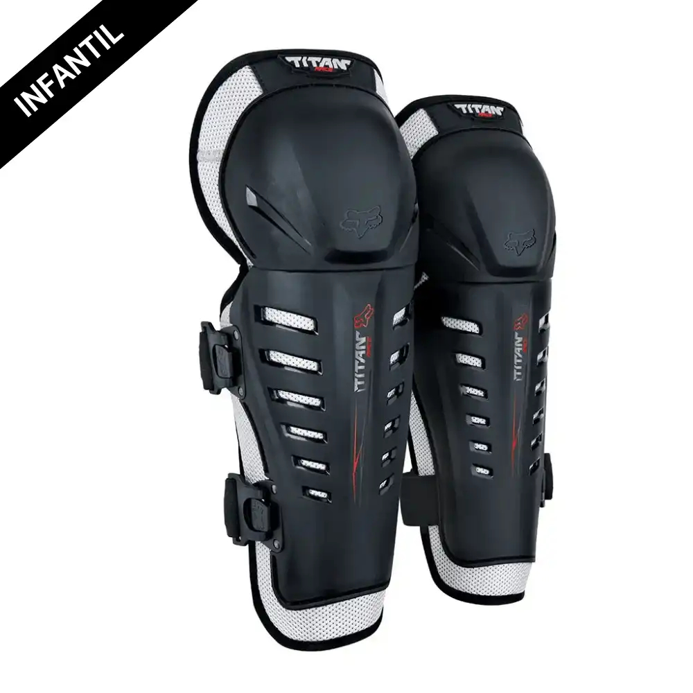Joelheira Fox Titan Race Infantil Preto