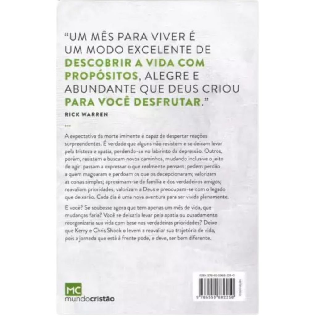 Detalhes do Um mês para viver | Devocional 30 dias | Chris Shook e Kerry Shook