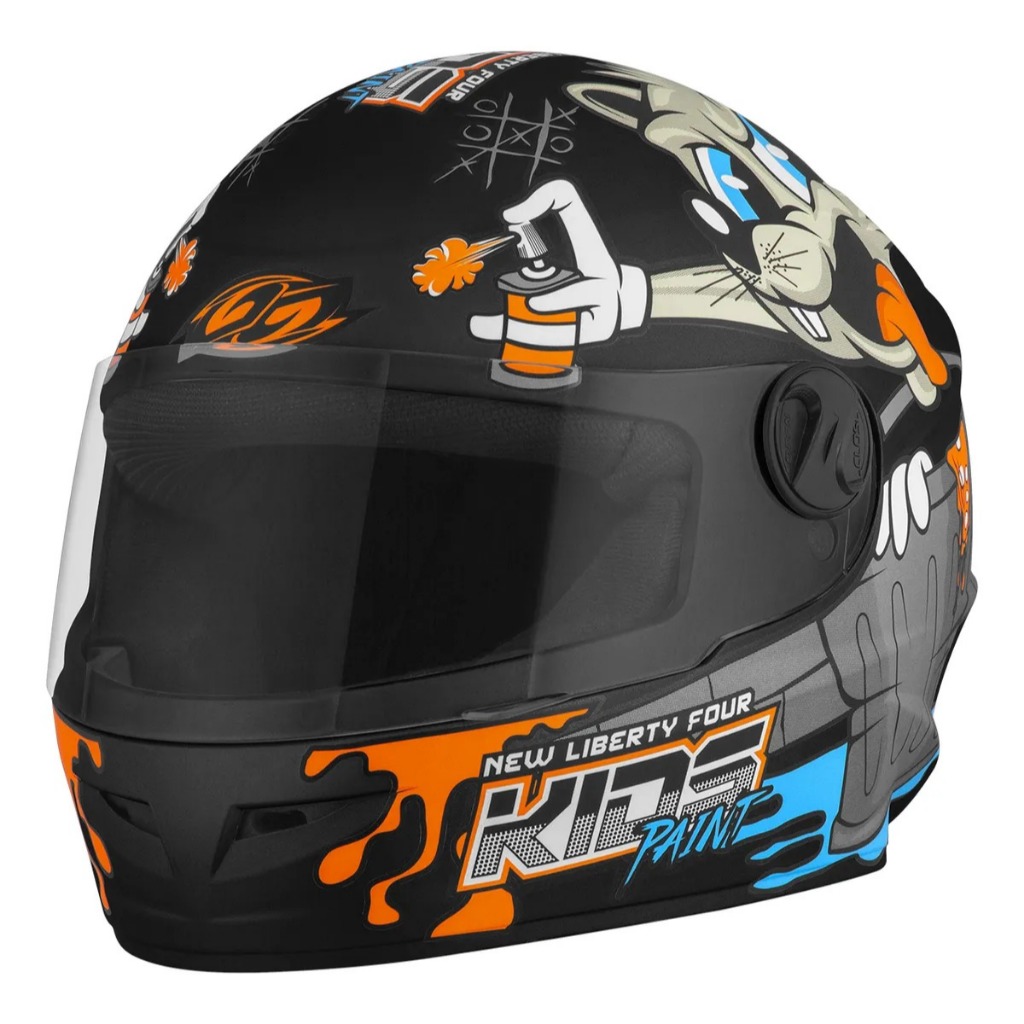 Capacete Fechado Infantil Pro Tork Liberty Four Kids Paint Fosco Viseira Fume