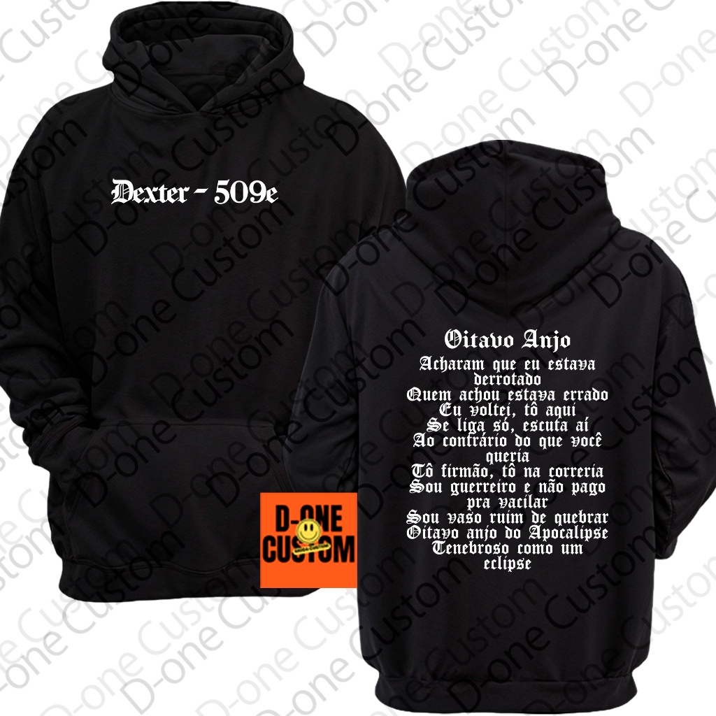 Blusão de Frio Casaco 509e Dexter Homenagem Letra Musica Retro Oitavo Anjo Grupo Hip-Hop Fãs