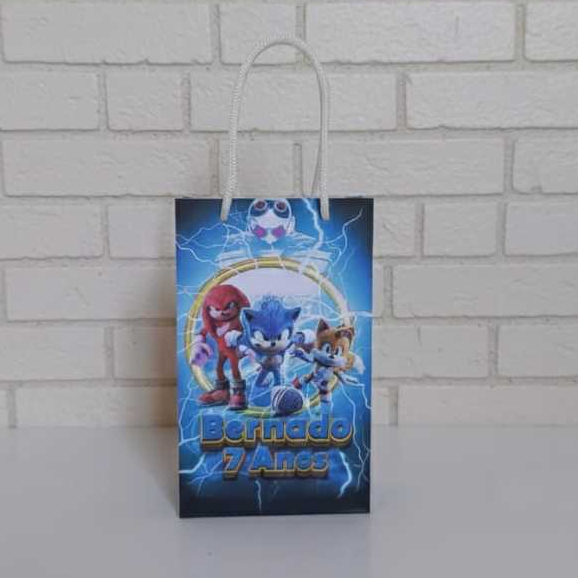 Sacolinha P SONIC Personalizada Sacolinha Lembrancinha Aniversário SONIC PEGUE E MONTE