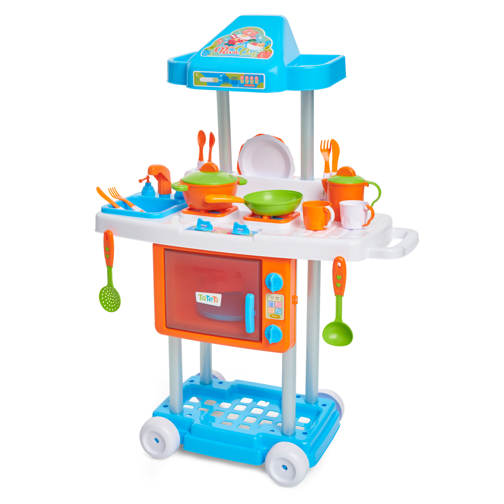 Brinquedo Cozinha Infantil Riva Chef com Rodinhas e Panelinhas Tateti Brinquedos