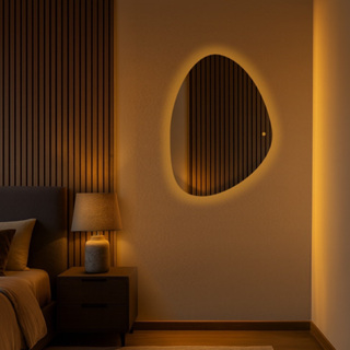 ESPELHO DE LED E02 70cm x 50cm A 115cm x 70cm  AMARELO BIVOLT  PARA SALA BANHEIRO DECORAÇÃO Branco Quente: 3000 K em Oferta na Shopee