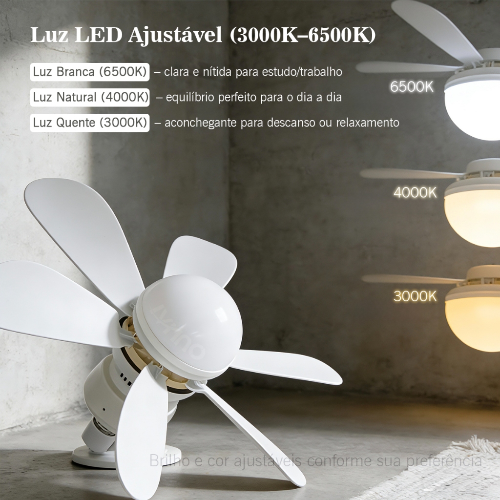 Ventilador Teto 60W Com Lâmpada Silencioso Controle Remoto 42 Cm em Oferta na Shopee