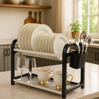 Escorredor de Louça 16 Pratos em aço Inox com Porta Talheres Pia Cozinha Organizador Cozinhade pia. em Oferta na Shopee