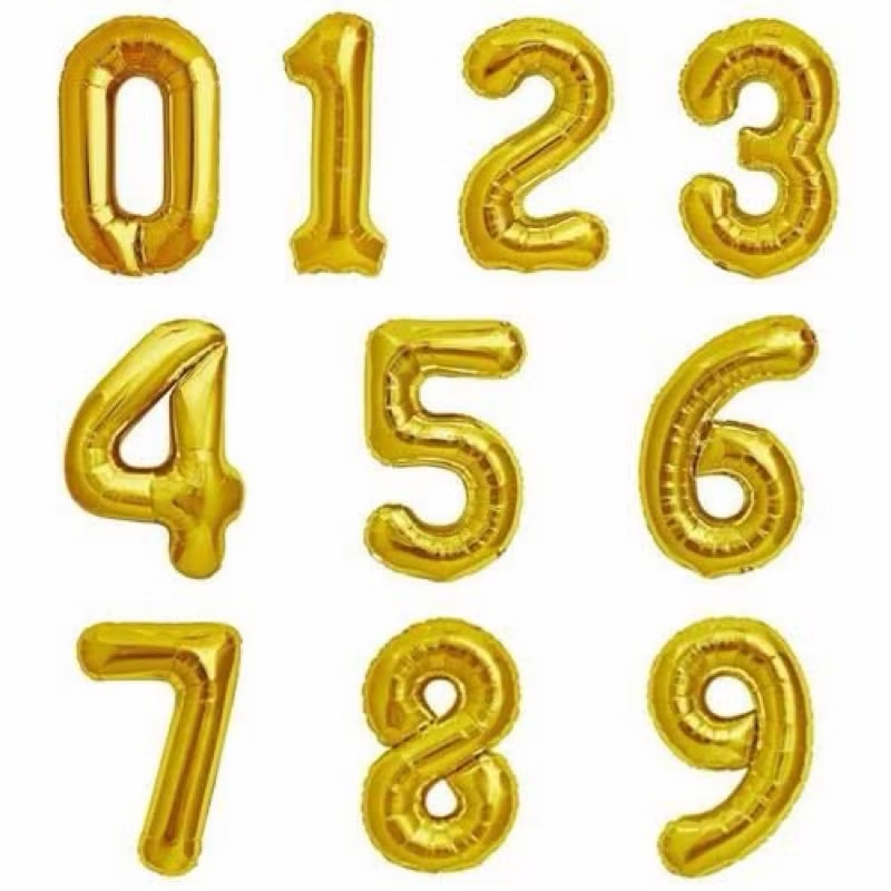 Balão Númerico Festa Dourado - Preto - Prata - Azul - Vermelho - Roxo - Pink - Rose Gold