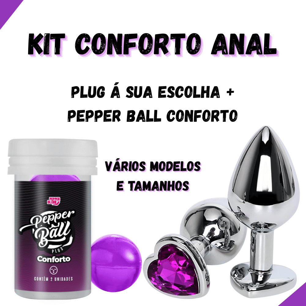Kit Premium Conforto Anal com Plug à Escolha + Pepperball Conforto para Uso Suave em Oferta na Shopee
