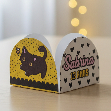 Forminhas de Doces Personalizadas Gatinho Preto | Brigadeiro Docinhos Decoração Festa Aniversário Lembrancinhas