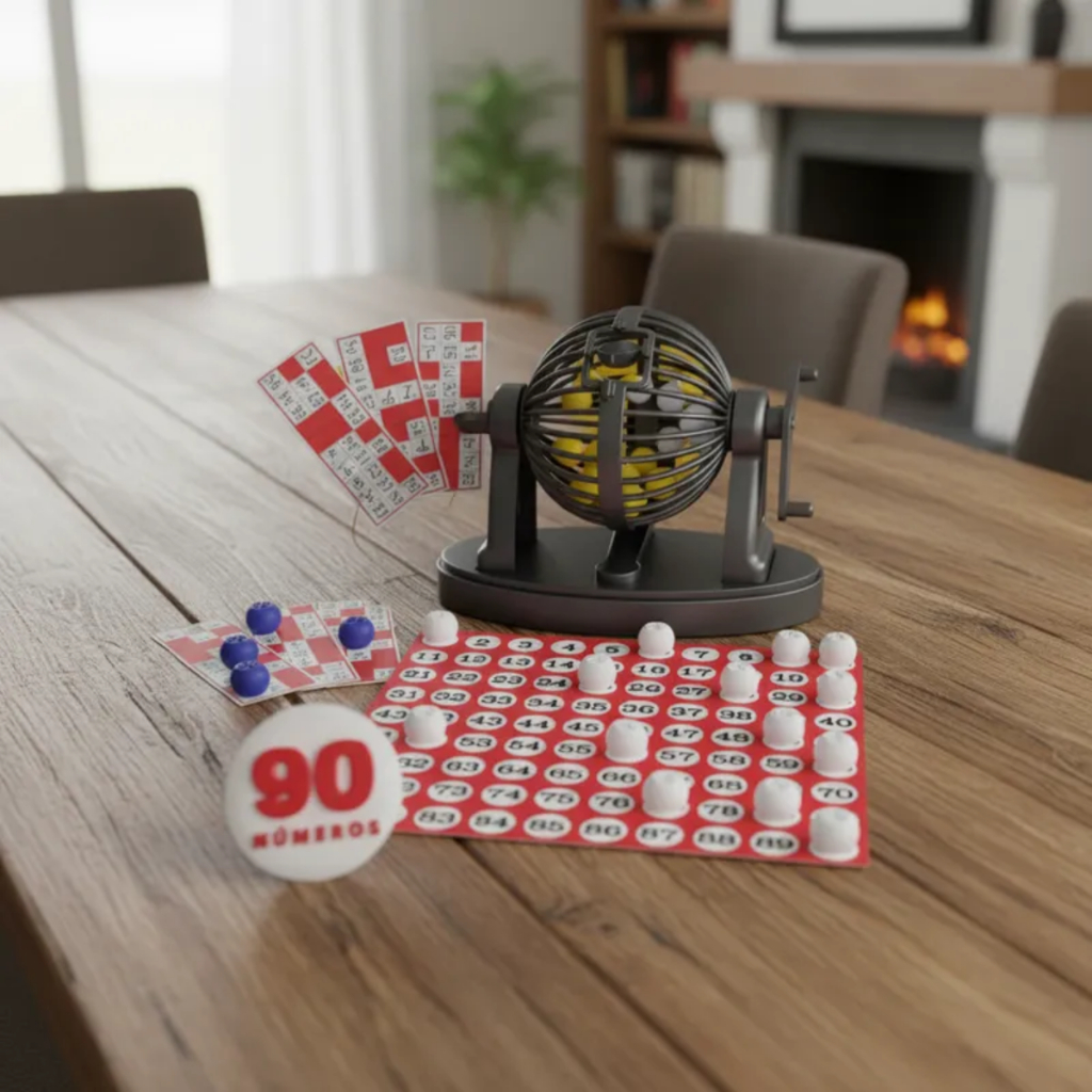 Jogo Bingo com roleta 24 cartelas e 90 números -Coluna -  Pais e Filhos