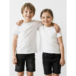 Camisa Infantil Branca 100% Poliéster para Sublimação | Tamanhos 1 ao 10 | Ideal para Estampar