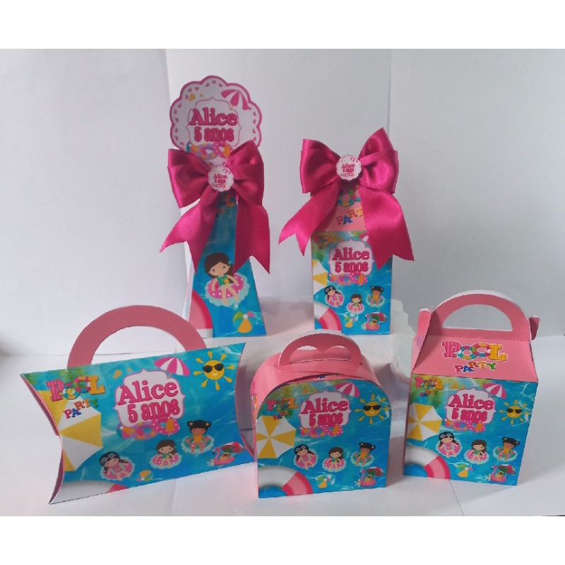 Kit Caixinha Personalizada POOL PARTY (Ja Vão Coladas )- Lembrancinhas Personalizadas para Festa e Aniversário.