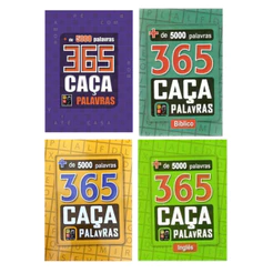 Kit com 4 Livros 365 Caca Palavras + 20 mil Palavras