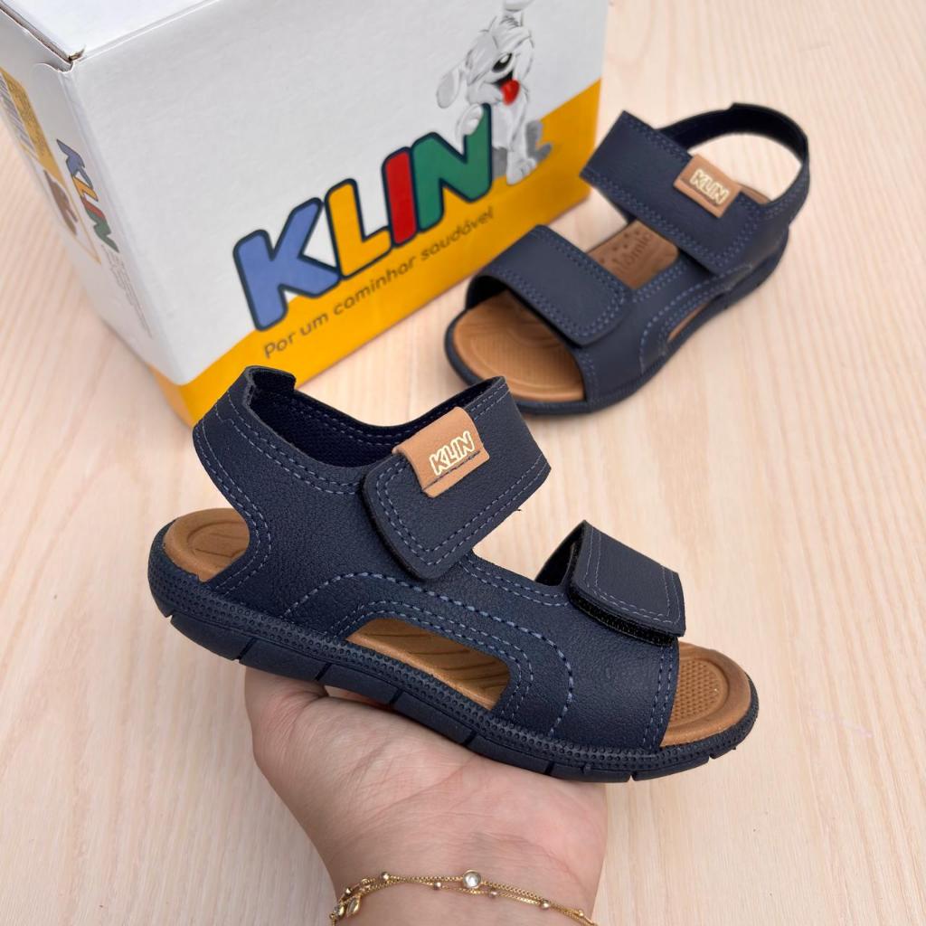 Papete Sandália Infantil Menino Klin Casual Anatômica Confortável Escola Moda