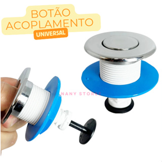 Botão Mecanismo Acionamento Superior Caixa Acoplada Universal Cromado 65MM em Oferta na Shopee