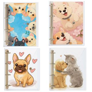 Fichário Universitário Transparente  c/ 4 Argolas Dogs Escolha sua Capa em Oferta na Shopee