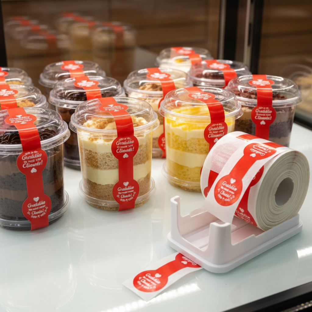 Etiqueta adesiva "gratidão ter você como cliente" ideal para delivery em Oferta na Shopee