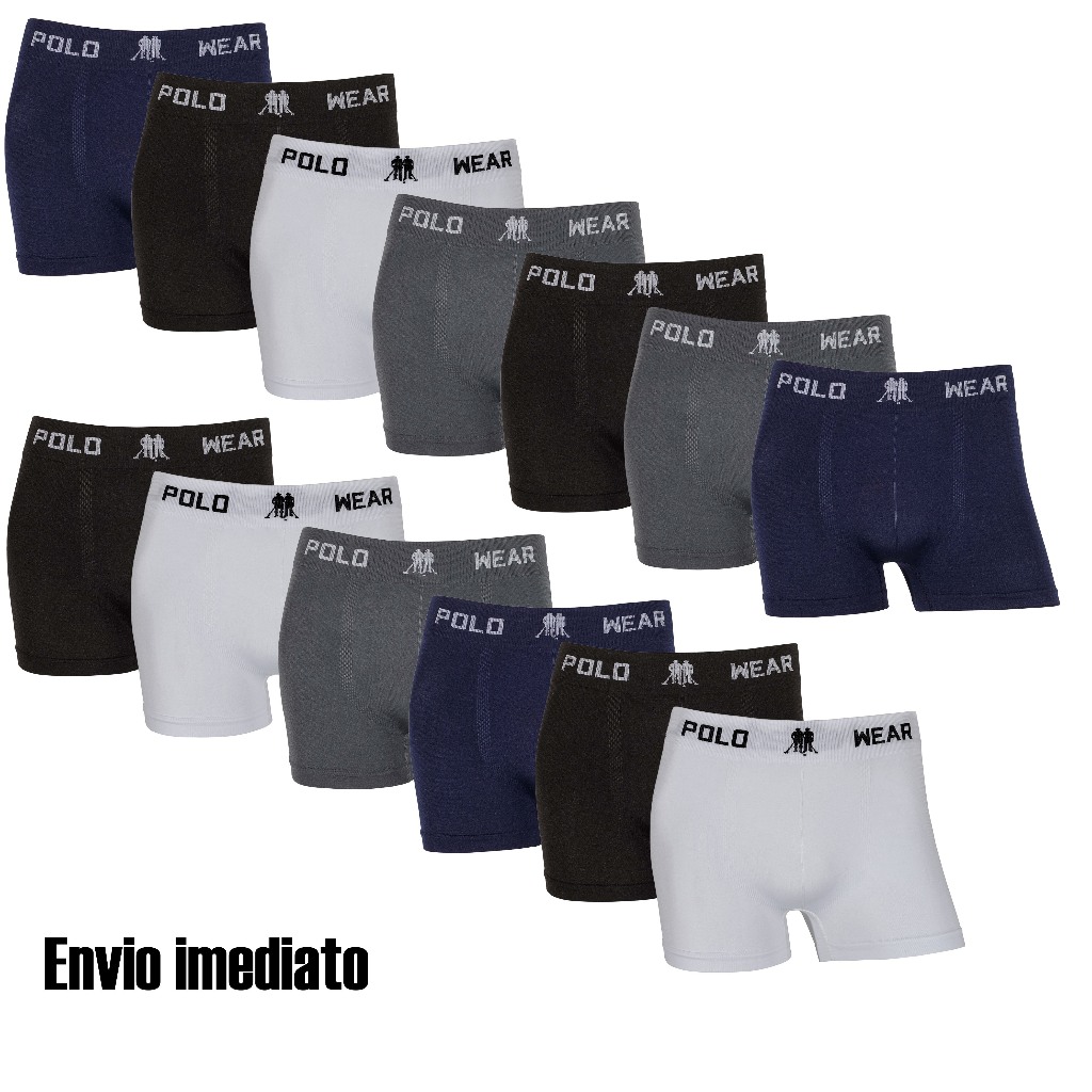 Kit 6 ou 13 cuecas boxer Polo Wear Originais Microfibra confortáveis Sortidas