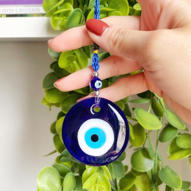 Olho Grego Pendurar Porta Parede Vidro Murano Amuleto Talismã Esotérico Proteção Inveja Mau Olhado em Oferta na Shopee