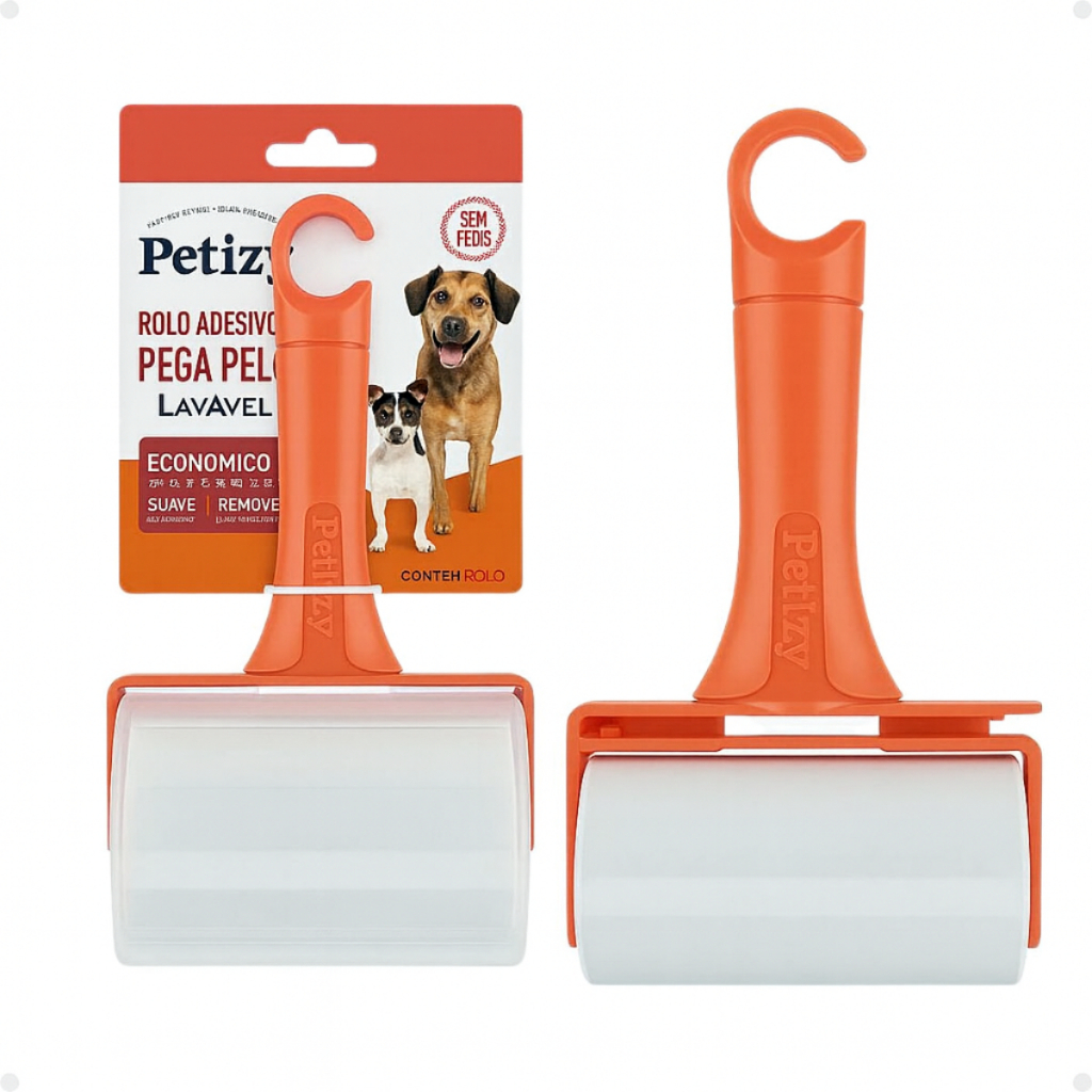Foto do produto Rolo Adesivo Lavável Tira Pelos Fiapos Poeira e Cabelos Removedor Reutilizável Para Roupas Sofás em Pet?