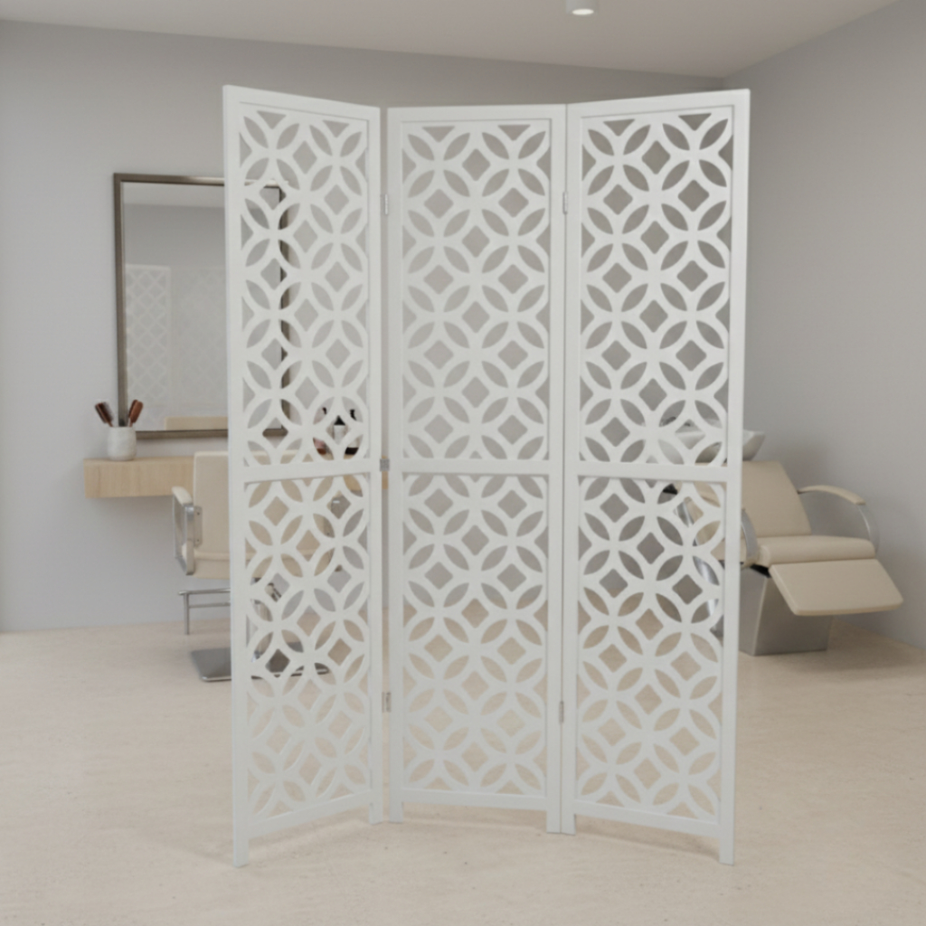 Painel Cobogó Branco MDF 6 Folhas Dobrável Biombo de Decoração Fácil Montagem em Oferta na Shopee