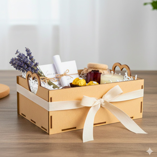 Conjunto 15 Bandejas 21X15.5X10CM Caixinhas MDF Cru com Alça de Coração M08 Decoração De Festa Cesta café M08 em Oferta na Shopee