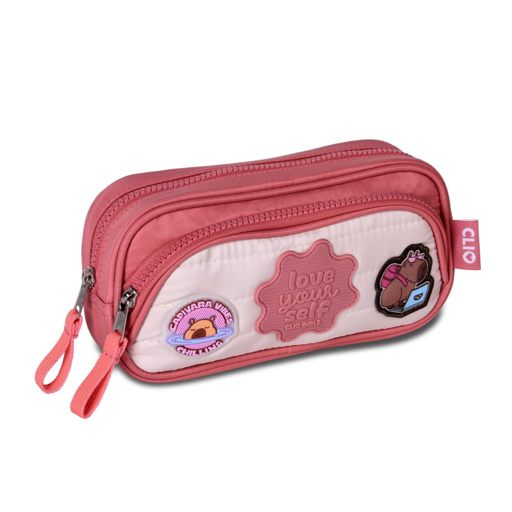 Estojo Juvenil Escolar Duplo Capivara Cg25100 - Clio em Oferta na Shopee