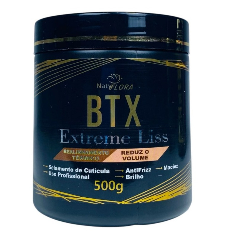 Btx Extreme Liss Realinhamento Térmico Antifrizz e Brilho 500g NatyFlora em Oferta na Shopee