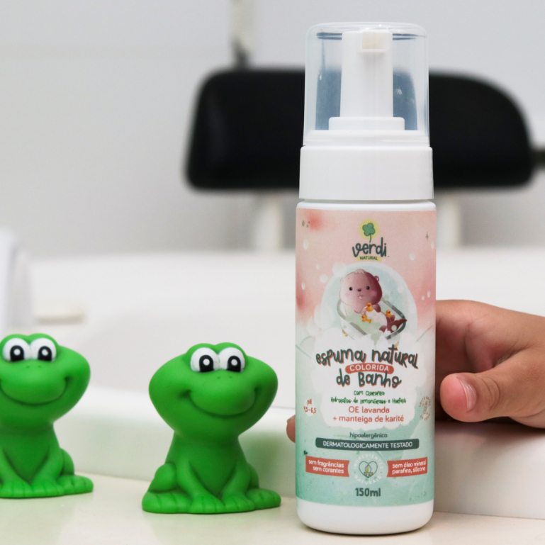 Espuma de Banho Natural e Colorida Crianças Bebe Sabonete Infantil Verdi Natural