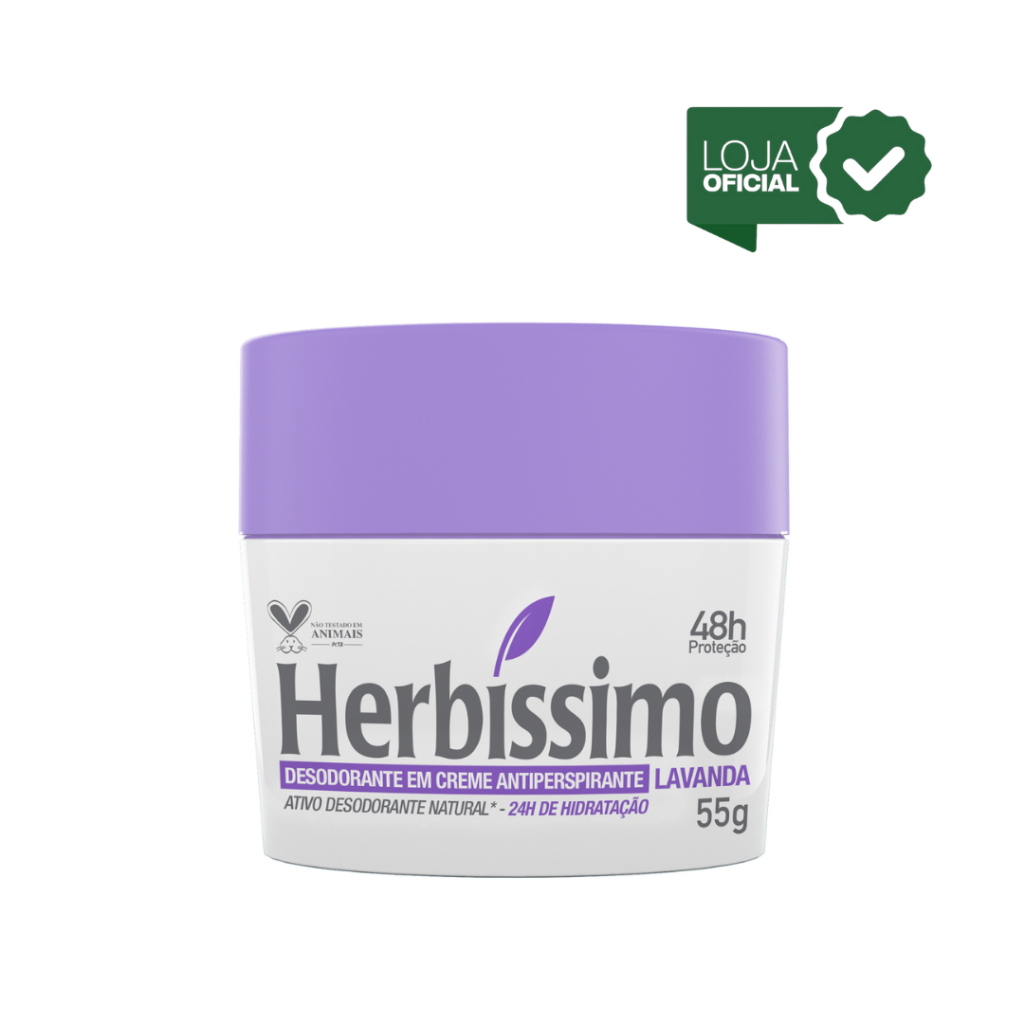 Desodorante Creme Antitranspirante Herbíssimo Lavanda 55G