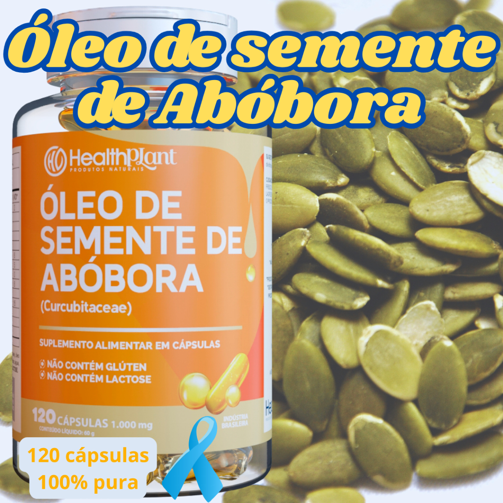 Óleo de Semente de Abóbora 120 cápsulas | Abóbora, Jerimum ou Moranga | Alta Qualidade Garantida