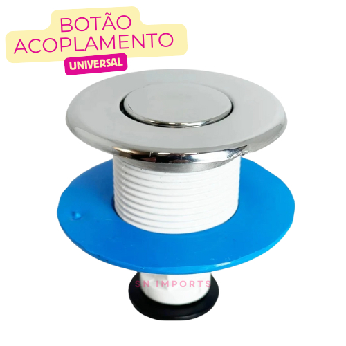 Botão Mecanismo Reparo de Acionamento Superior Caixa Acoplada Descarga Cromado 65mm | Valeplast