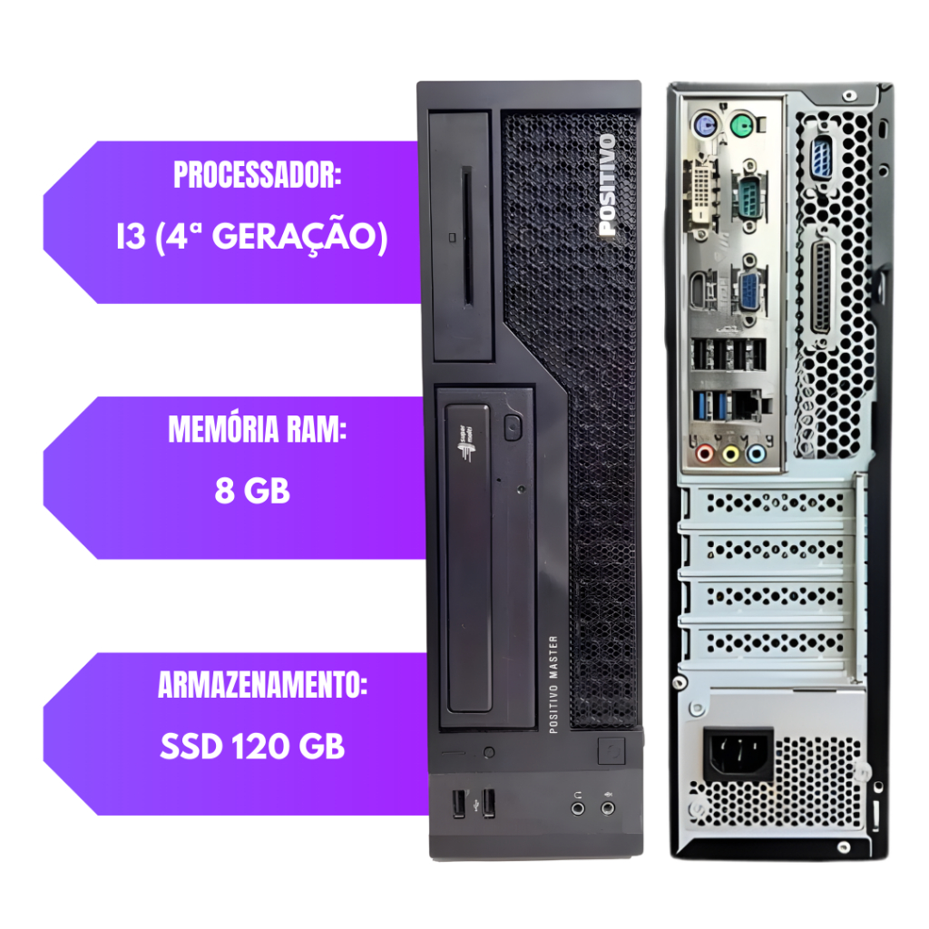 Computador Positivo Master SSD 120GB 8GB i3 4ª Geração - PC Rápido