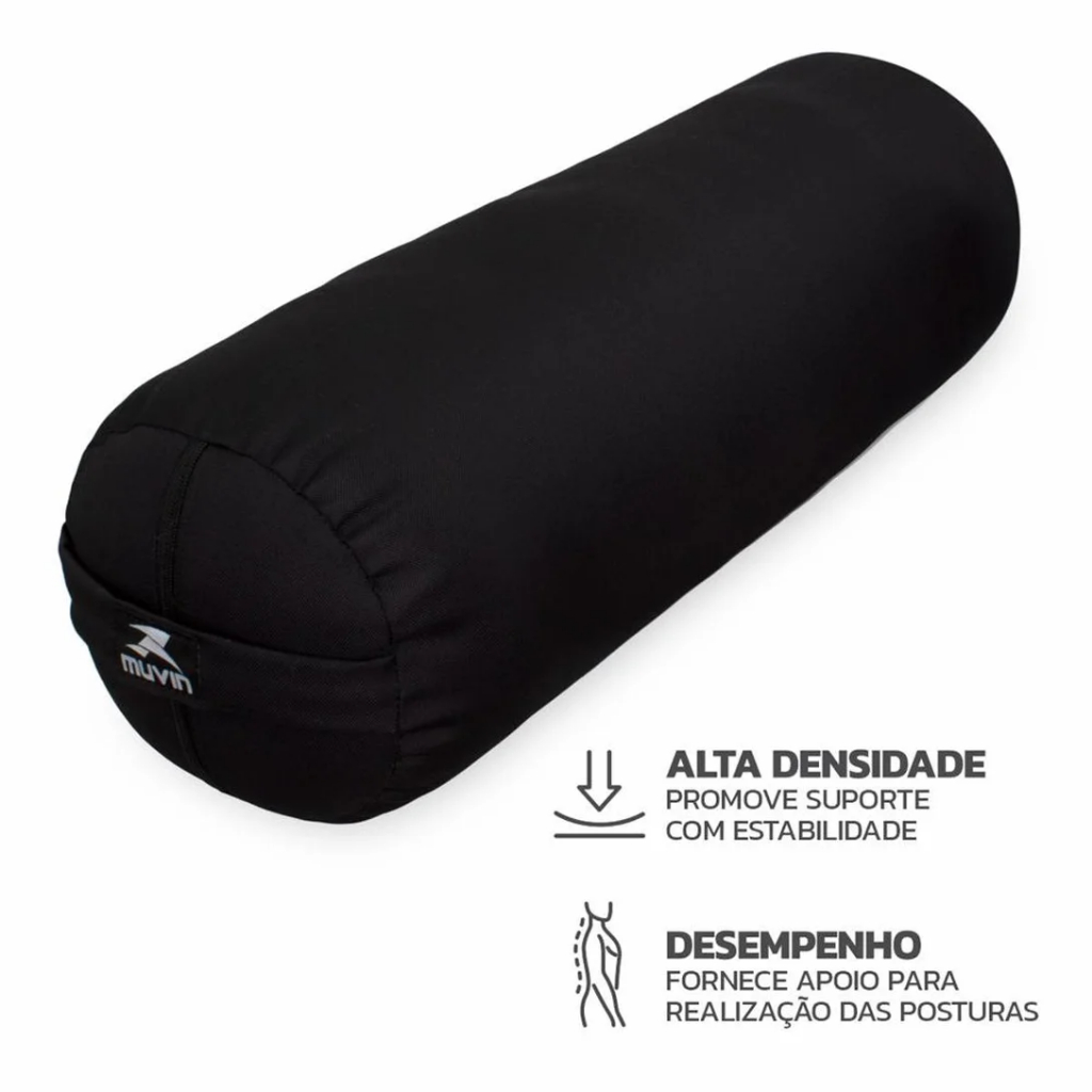 Imagem Bolster Almofadão Para Yoga - Preto Muvin