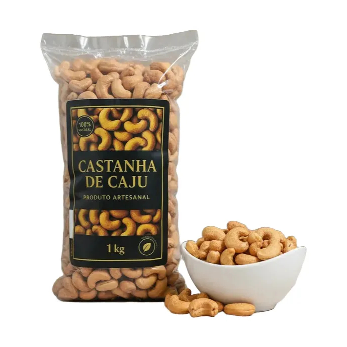 Castanha de Caju W1 Torrada Inteira Premium - 500g/1kg/2kg - caseira, natural/branca com sal e sem sal