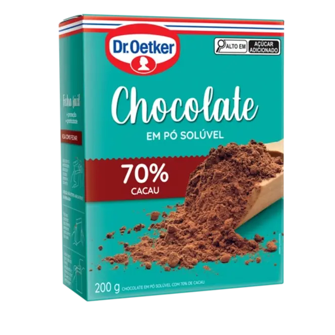 Kit Promo! Chocolate em Pó Solúvel Dr. Oetker 70% Cacau 200g – 1, 2 ou 3 Unidades | Oferta Especial em Oferta na Shopee