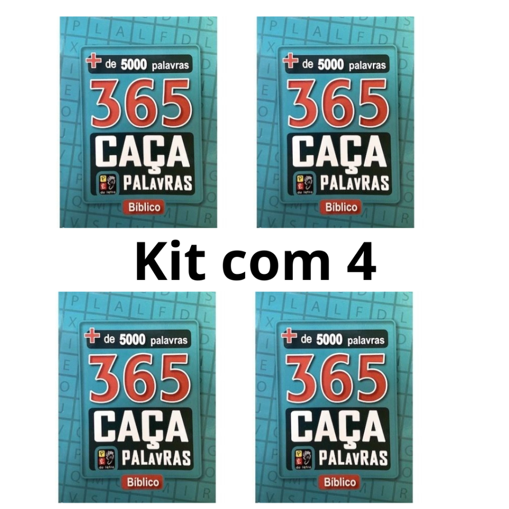 KIT COM 4 do 365 Caça Palavras Bíblico | Mais de 5000 Palavras | Azul