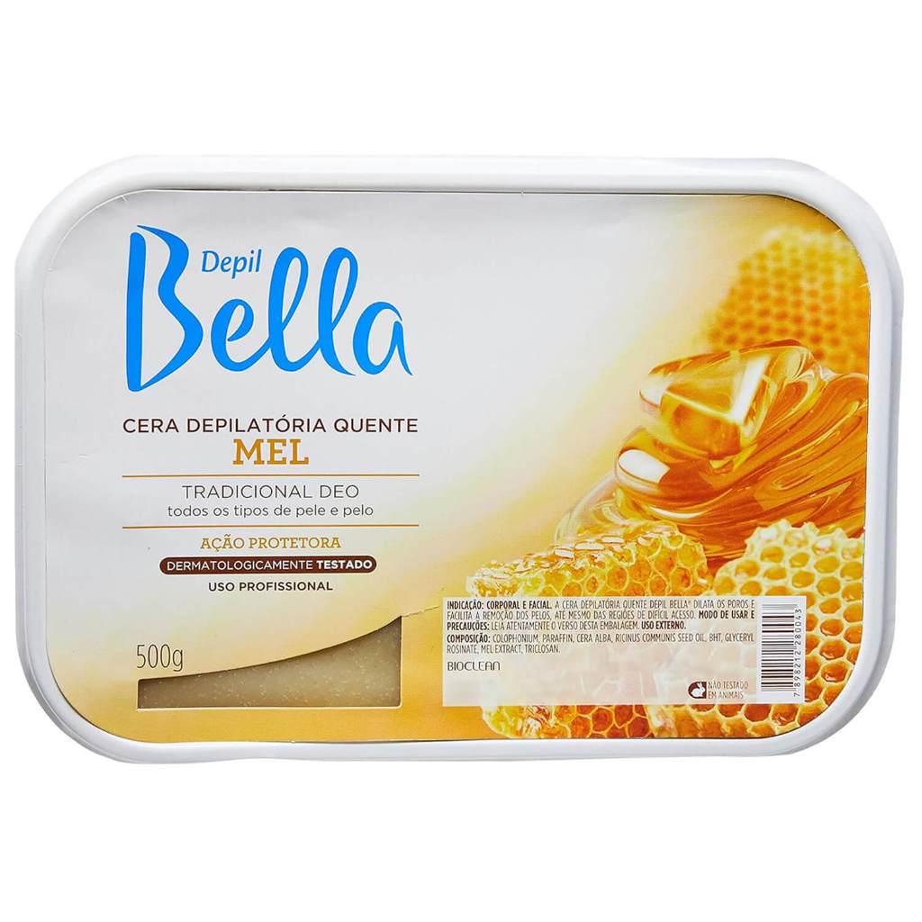 Cera Depilatória Quente Mel em Barra Depil Bella Todos os Tipos de Pele 500g em Oferta na Shopee