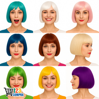 Peruca Curta Sintético Festa Carnaval Fantasias em Oferta na Shopee