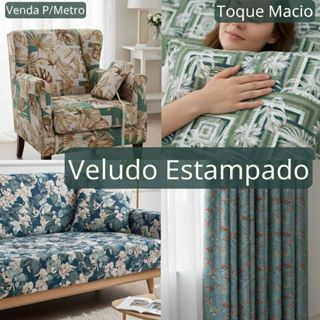 Tecido Suede Veludo Estampado Century - Tapecaria e Artesanato - Venda Por Metro em Oferta na Shopee