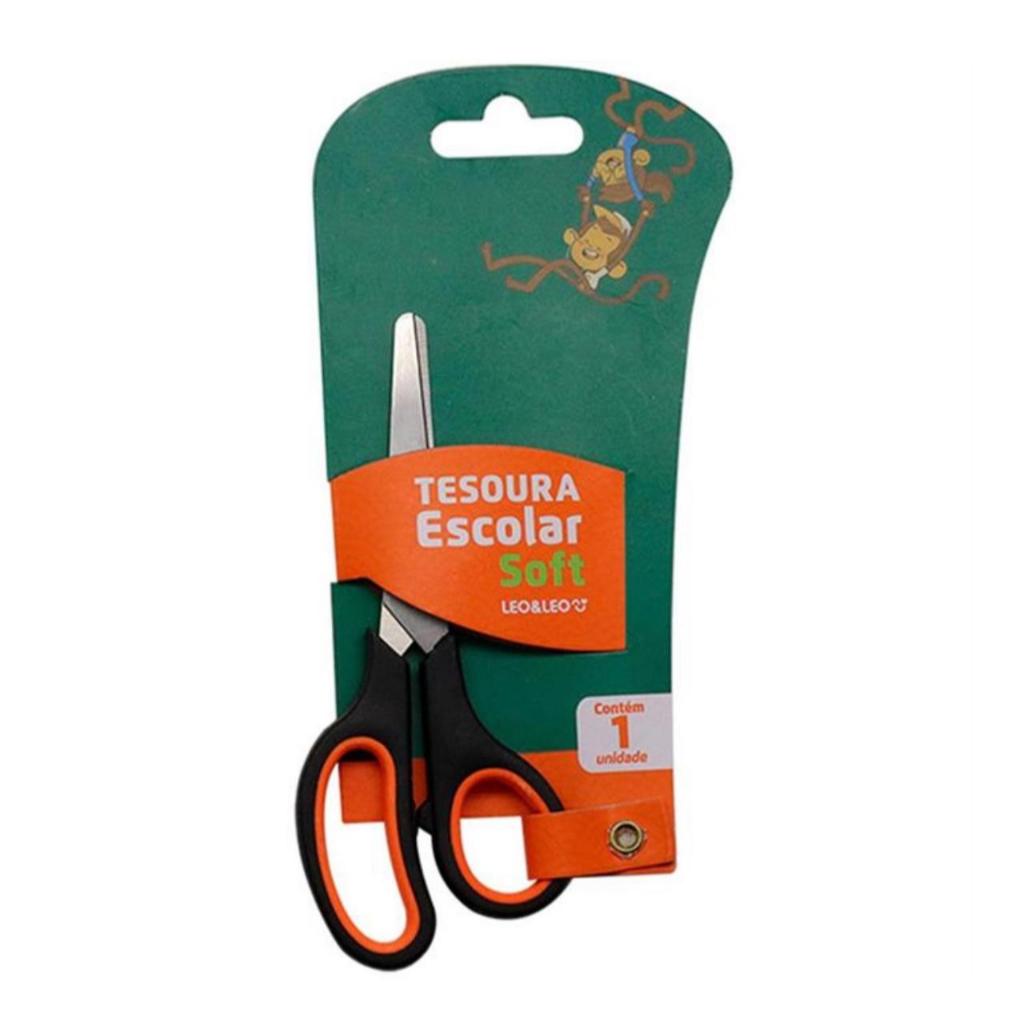 Tesoura Escolar Soft 14cm Leonora – 1 Unidade | Conforto, Segurança e Precisão em Oferta na Shopee